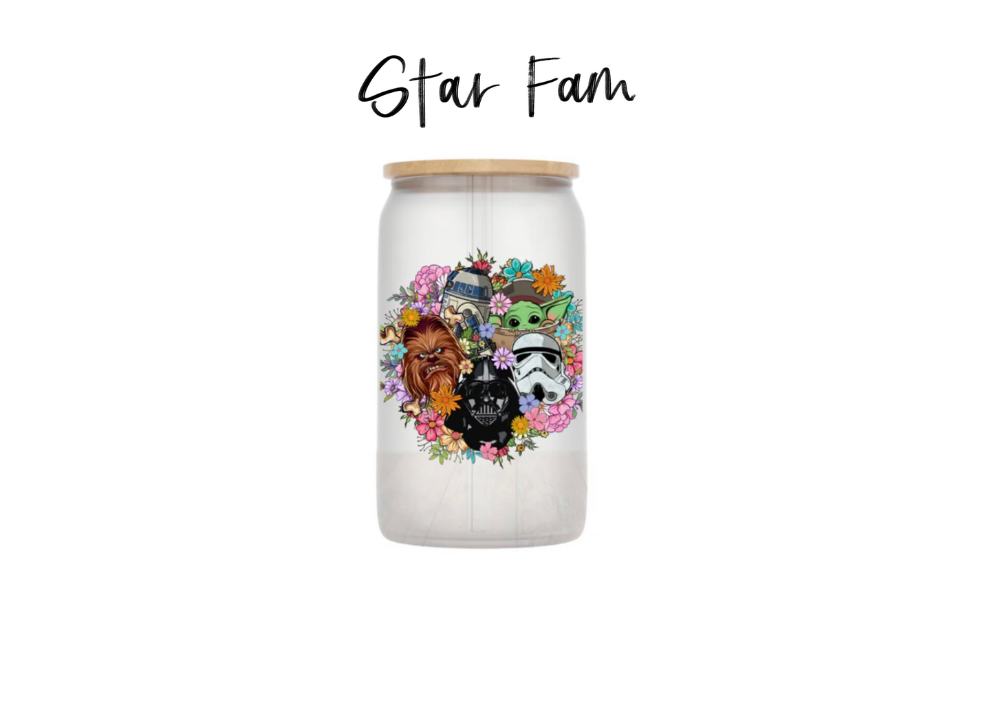 Star fam - 16 oz *lid + straw included