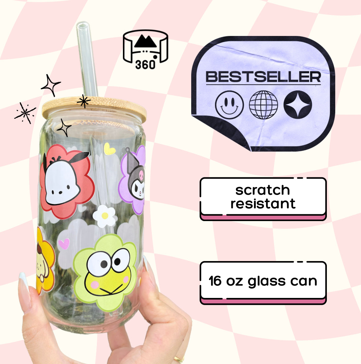 *RESTOCKED* 16 oz glass can • HK + friends