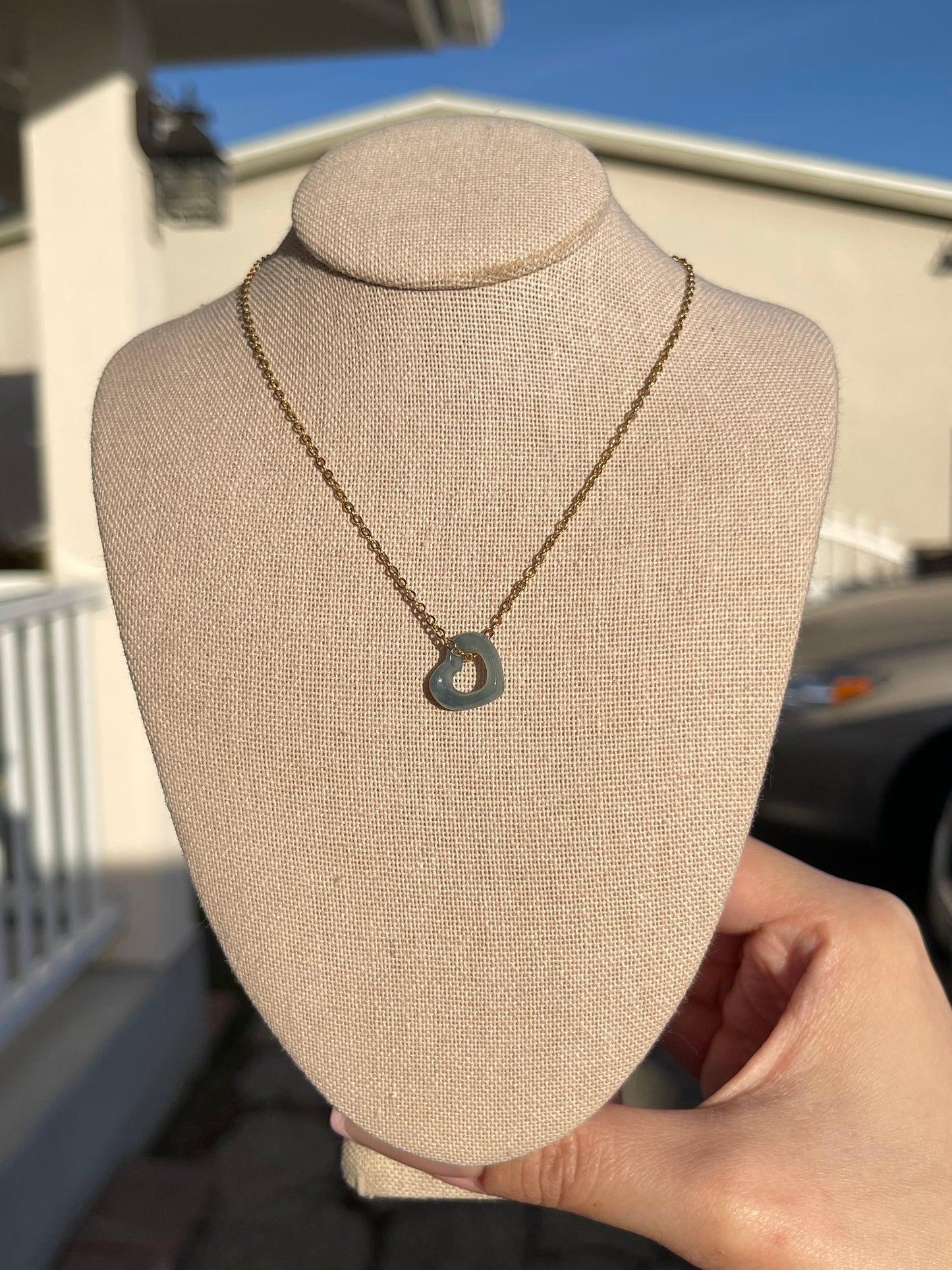 Heart • floating heart Jade necklace 1 of 1 cert # 0986
