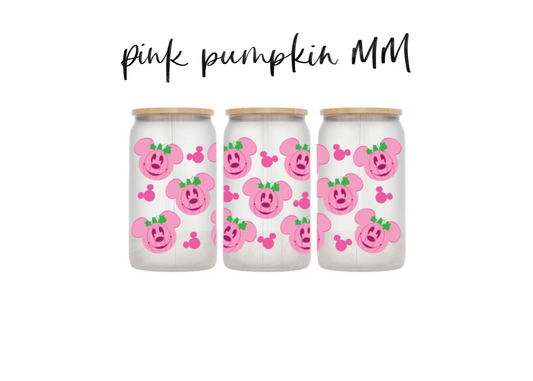 Pink pumpkin MM - 16 oz *lid + straw included
