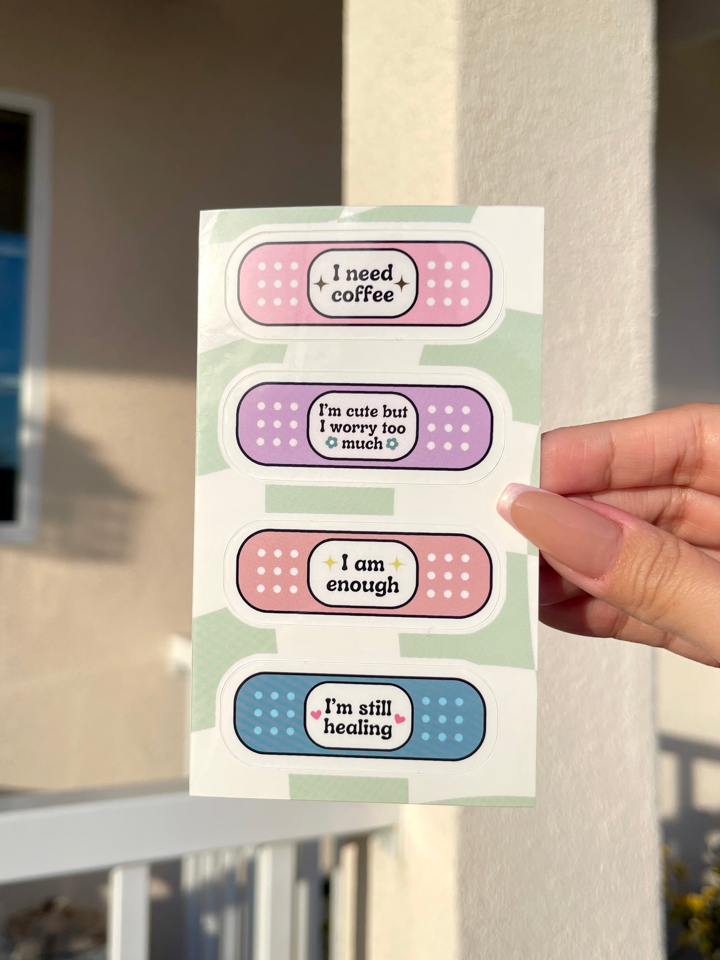 Self love bandaid sticker sheet