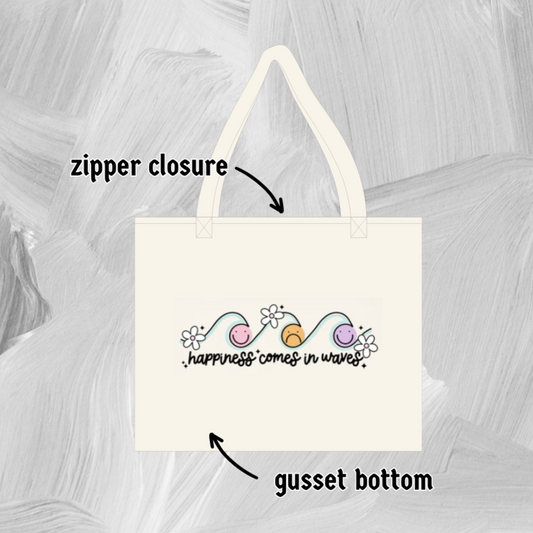 TOTE BAG | Happiness comes in waves tote