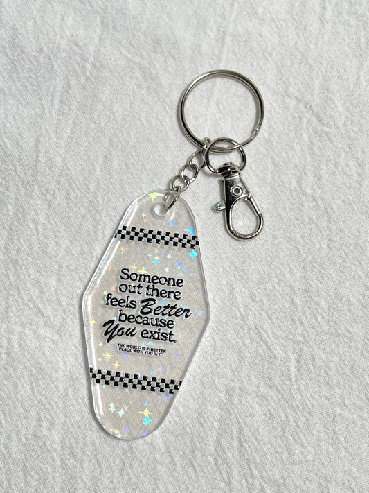 KEYCHAIN | you matter keychain • clear holographic sparkle key fob
