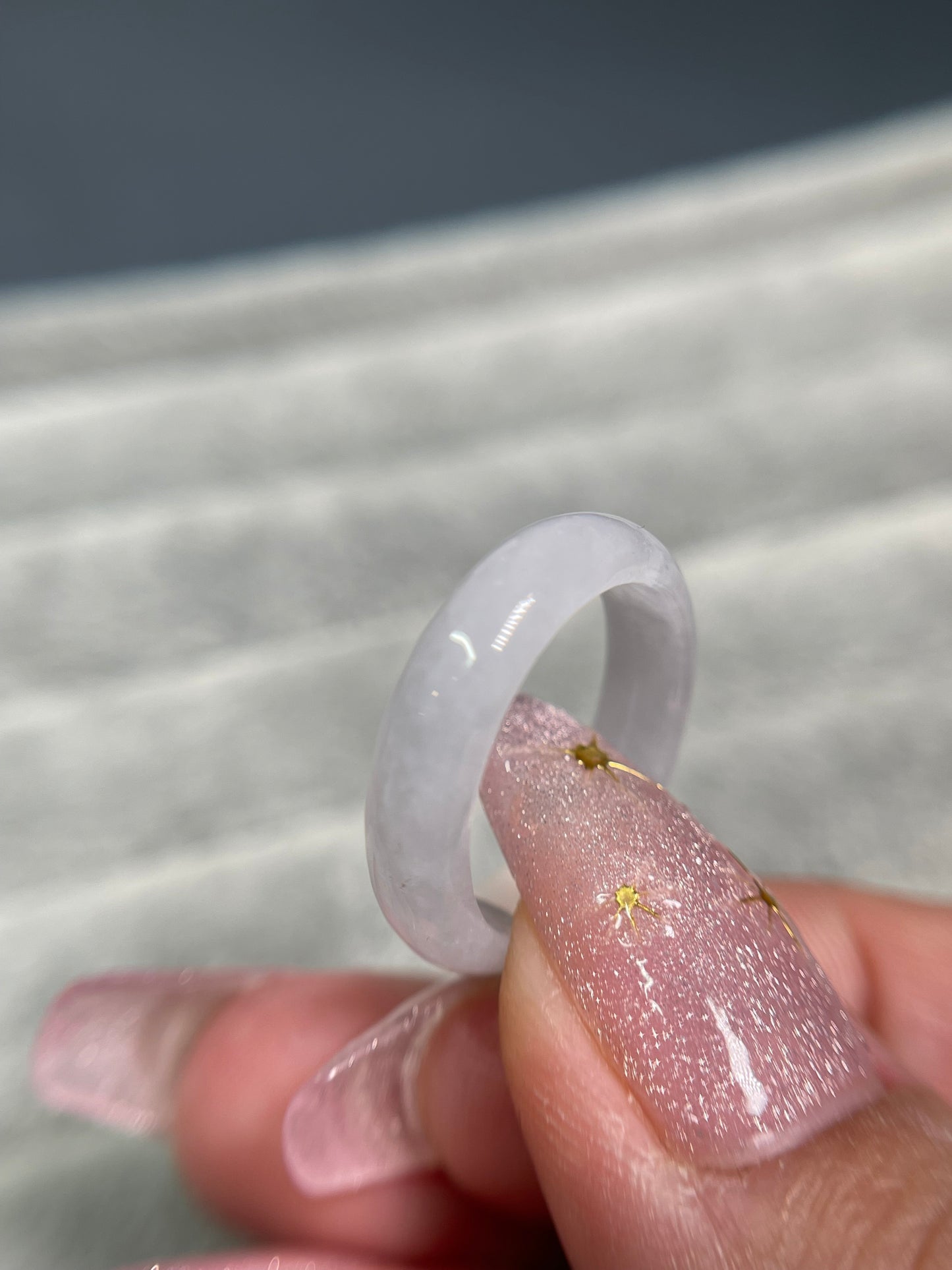 White Jadeite jade ring