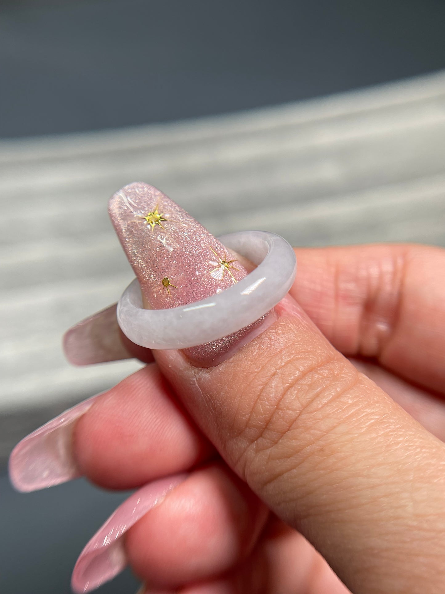 White Jadeite jade ring