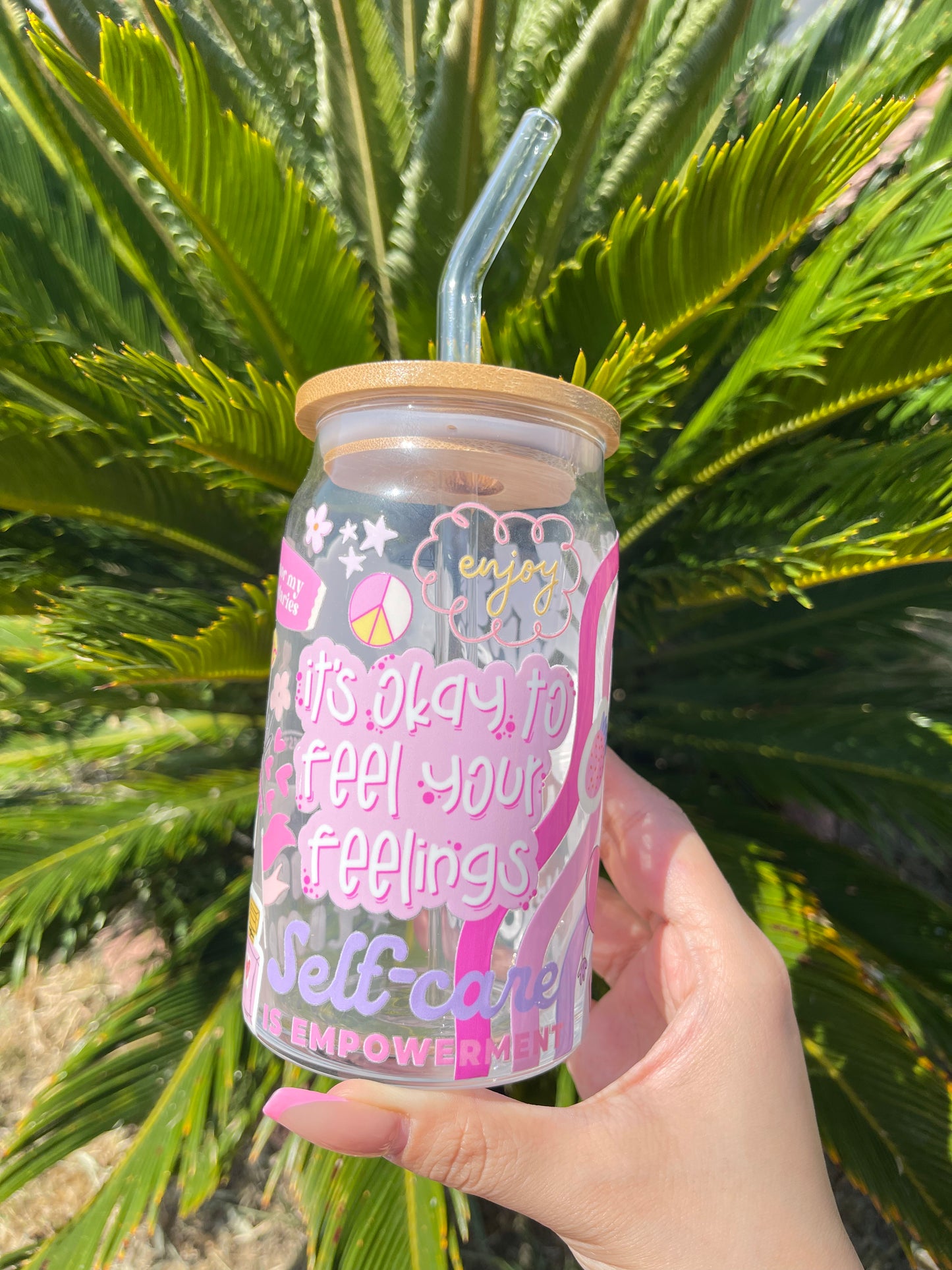 16 oz glass can • #FeelYourFeelings feel your feelings