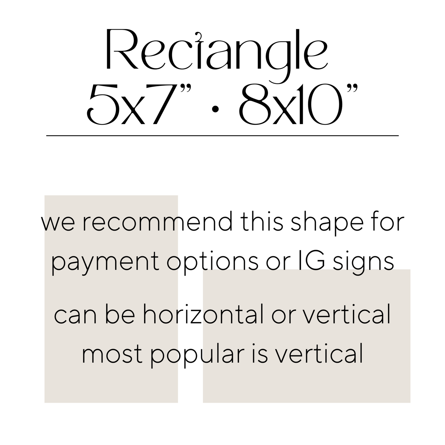 Acrylic payment sign | small business supplies | (5x7' or 8x10")