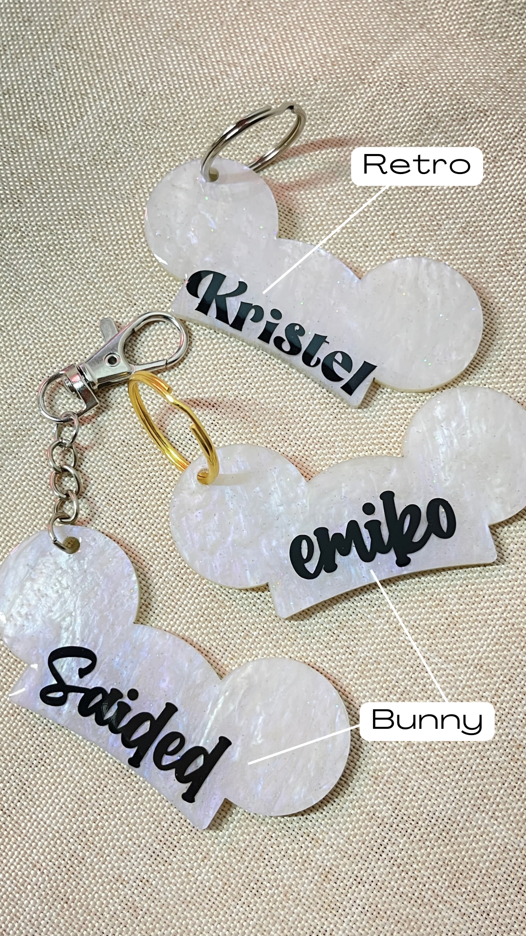KEYCHAINS • magic ears keychain • personalized name keychains