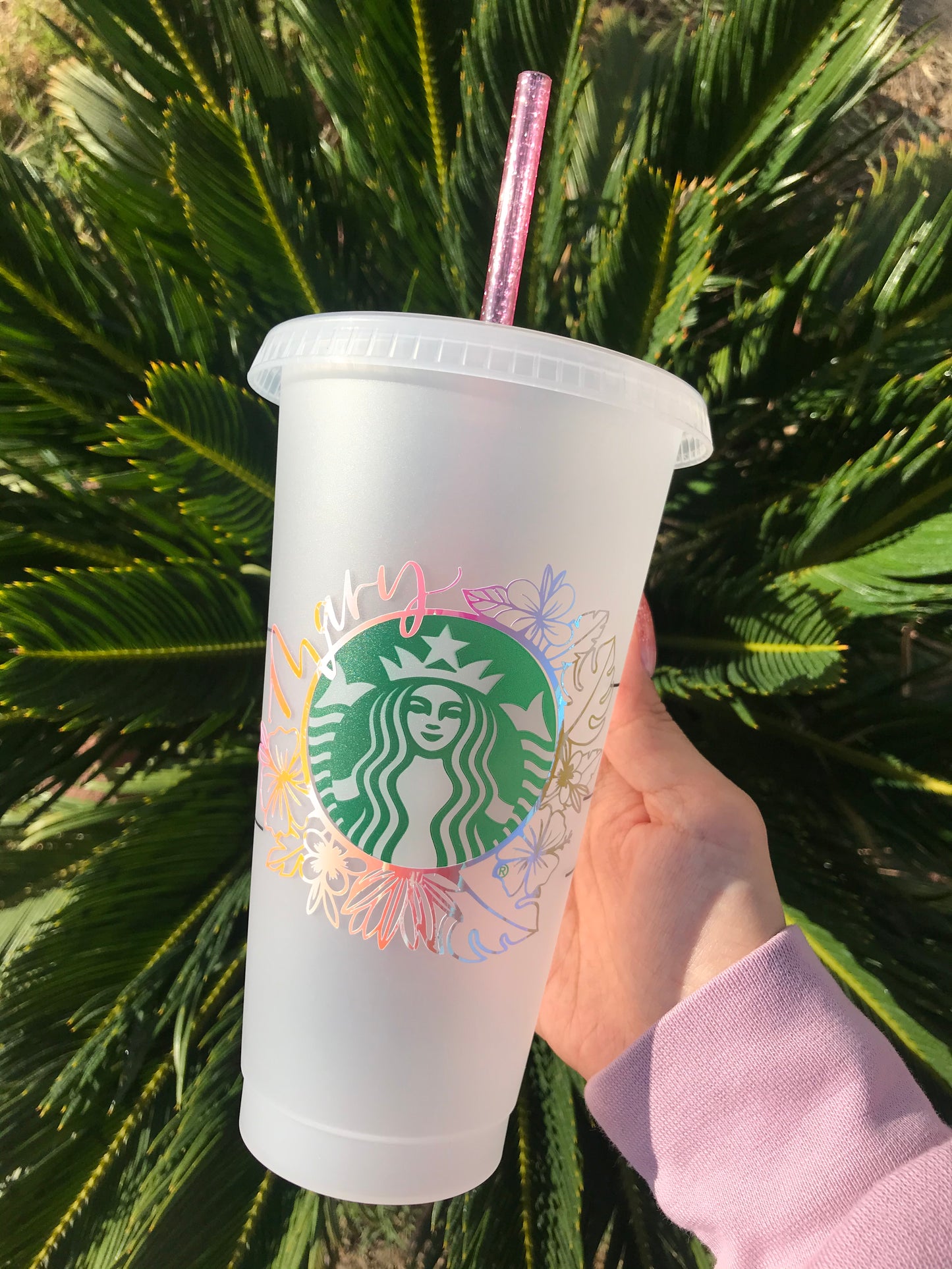 Tropical Floral Wreath Tumbler