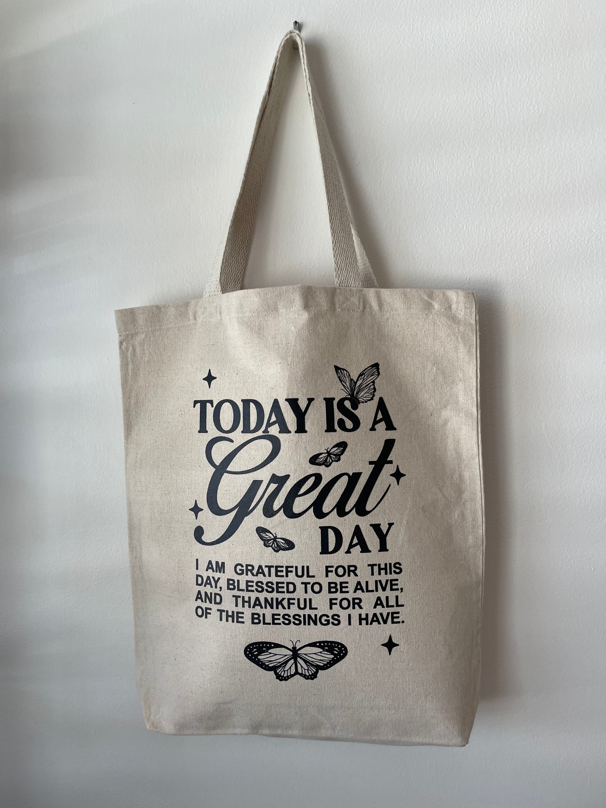 Today’s a great day tote bag • cute trendy cotton canvas tote