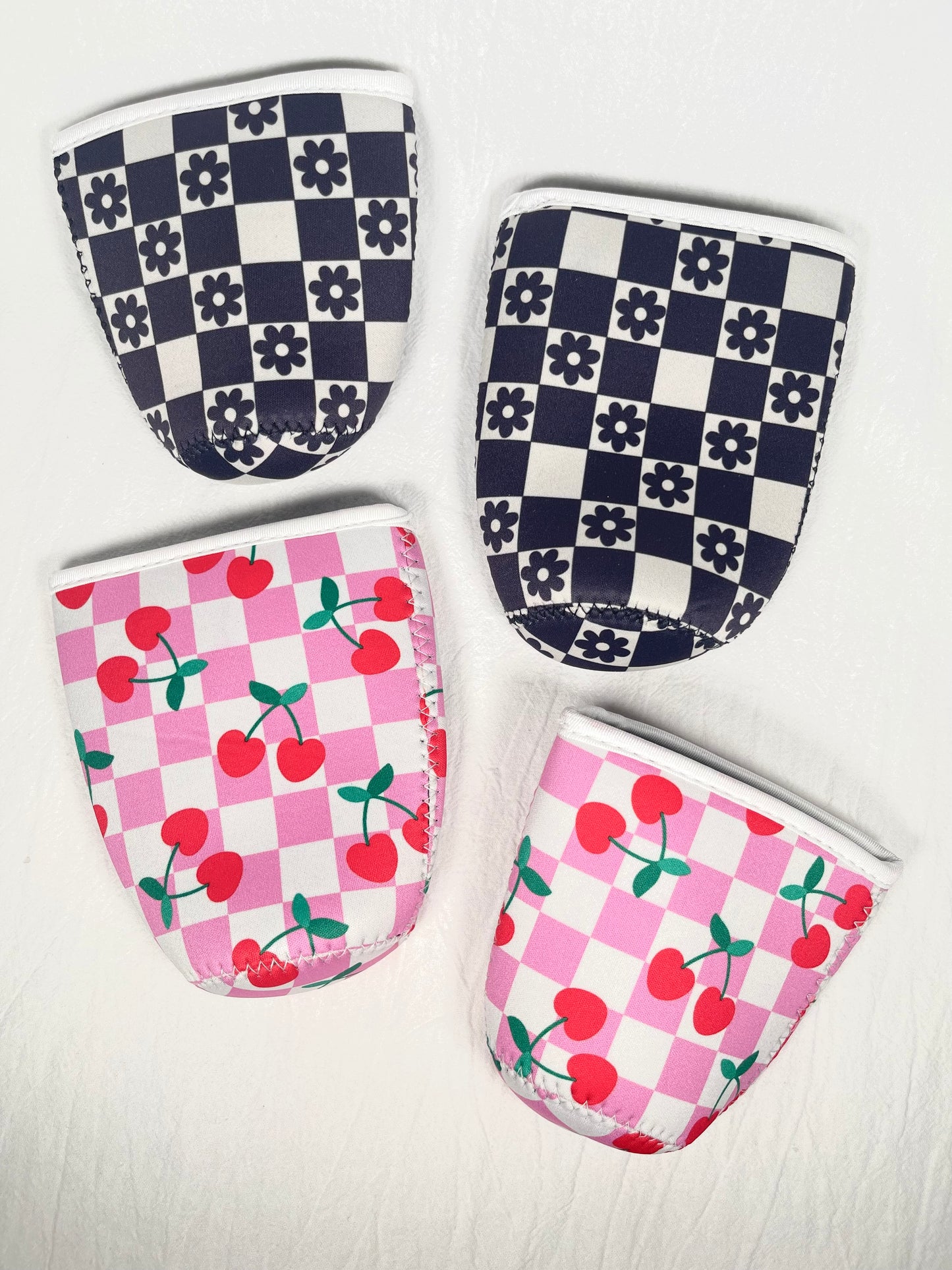 Drink sleeves • Coffee sleeves • Pink checkered - Black checkered