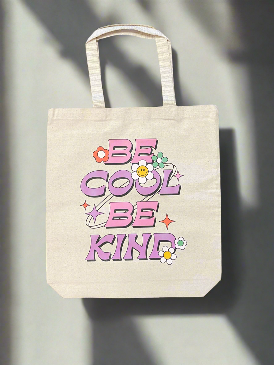 Be cool y2k be kind • cute & trendy cotton canvas tote