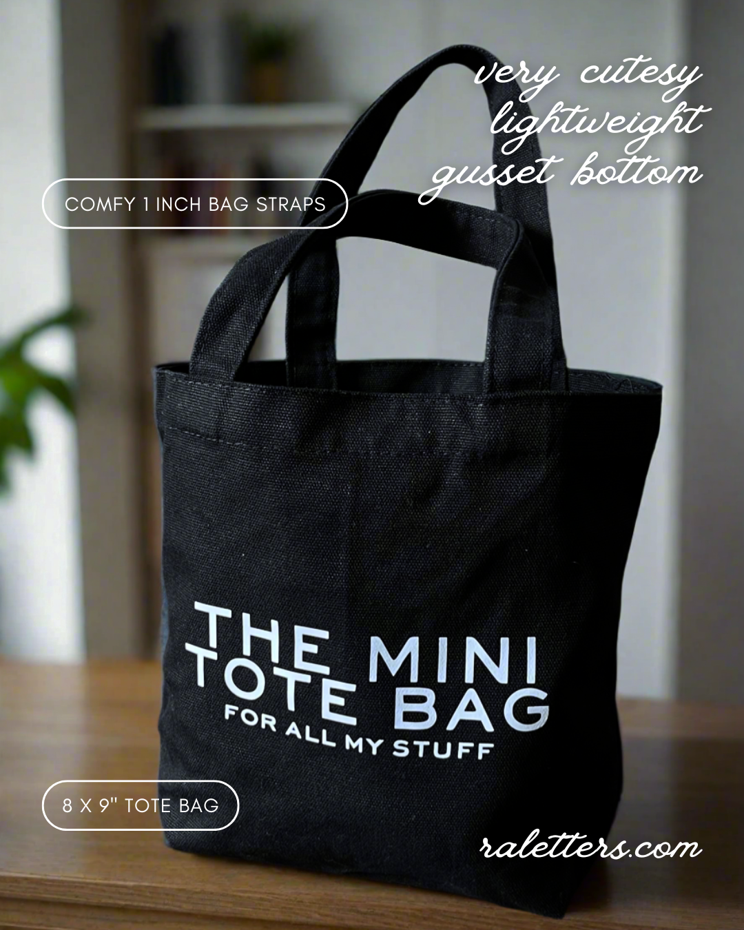 The mini tote bag • black tote