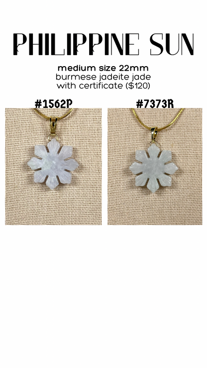 PHILIPPINE SUN: Jadeite Jade necklace (Med size: 22 mm)