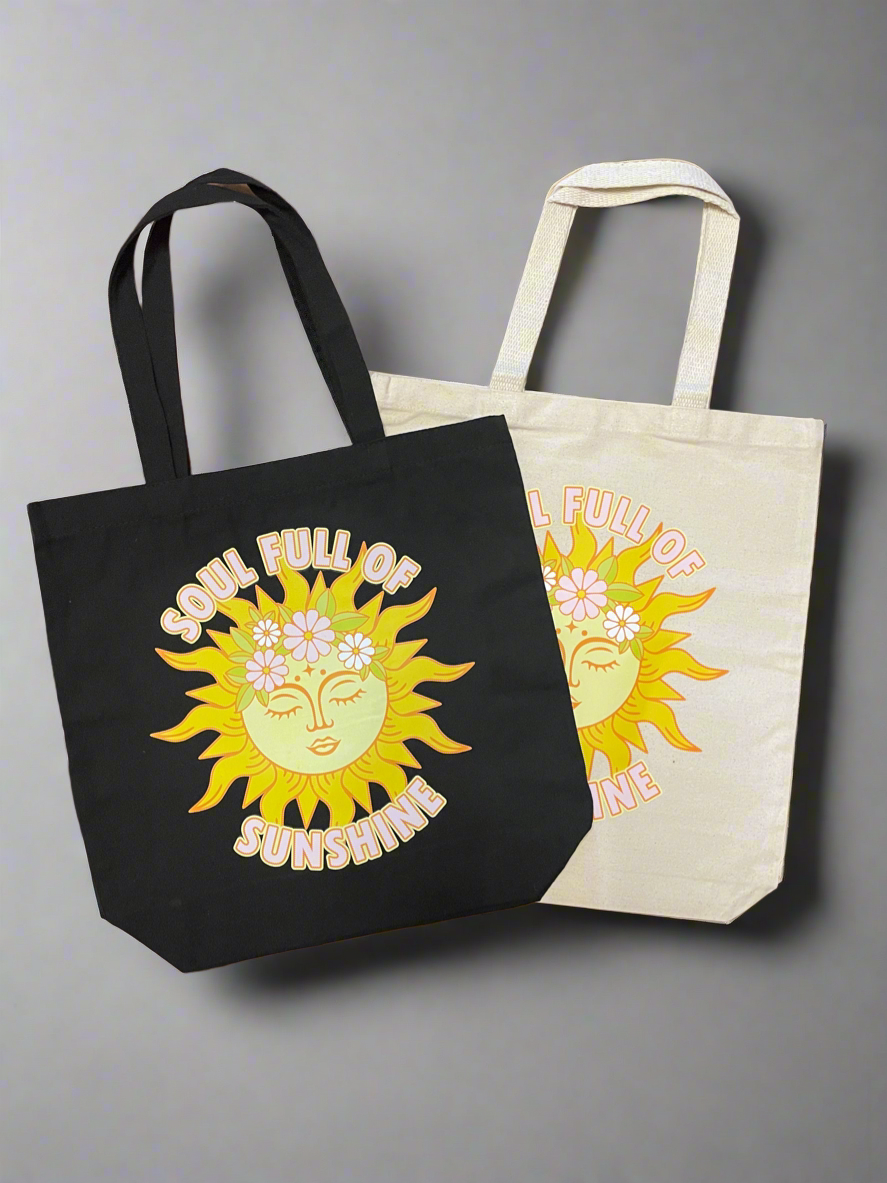 Sunshine tote bag • cute & trendy cotton canvas tote