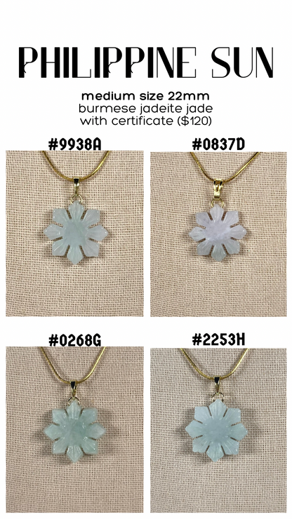 PHILIPPINE SUN: Jadeite Jade necklace (Med size: 22 mm)