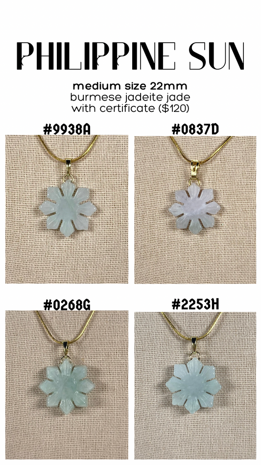 PHILIPPINE SUN: Jadeite Jade necklace (Med size: 22 mm)