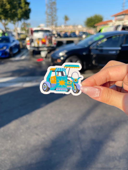 STICKER: tricycle — blue or red