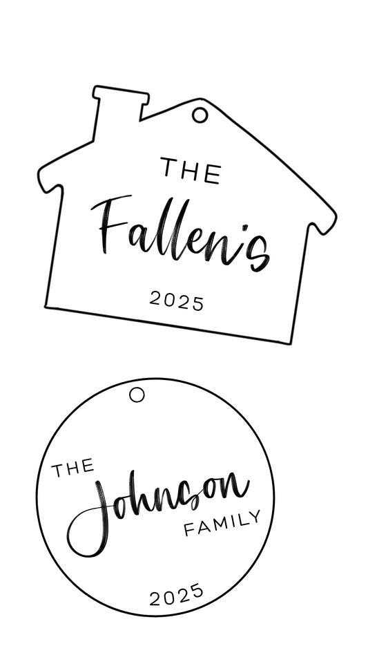 Personalized Christmas Ornaments -- family name