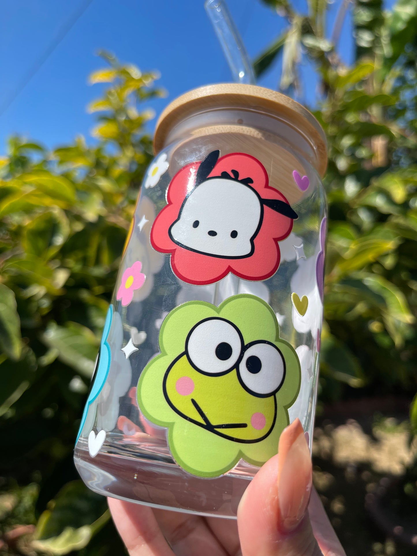 16 oz glass can • HK + friends | kawaii glass can