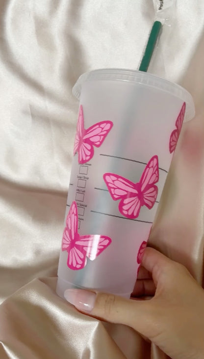 Pink Mariposa Tumbler