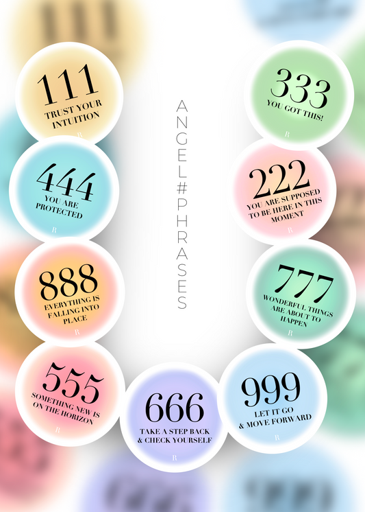 STICKER | ANGEL NUMBER PHRASES CIRCLE • bundle pack available